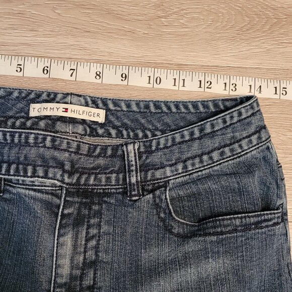 Vtg Tommy Hilfiger Jeans Size 8 Trouser Bootcut Mid Rise Medium Wash Denim Y2K - Picture 6 of 11